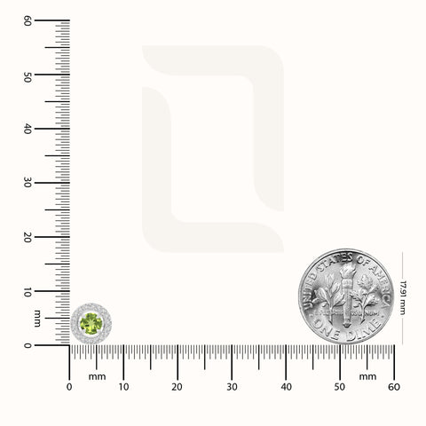 natural peridot halo stud earrings in sterling silver 