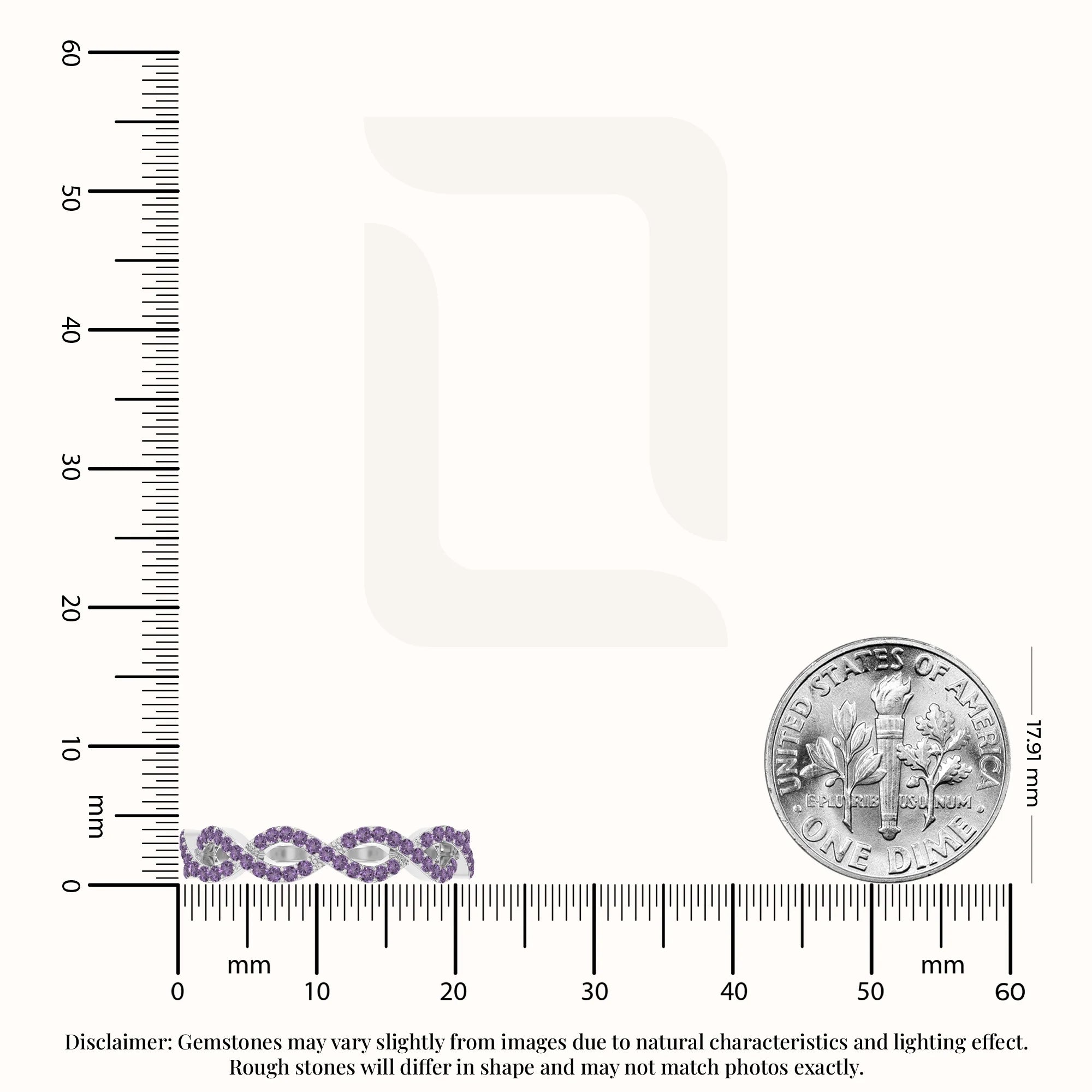 natural amethyst twisted wedding band rings in sterling silver 