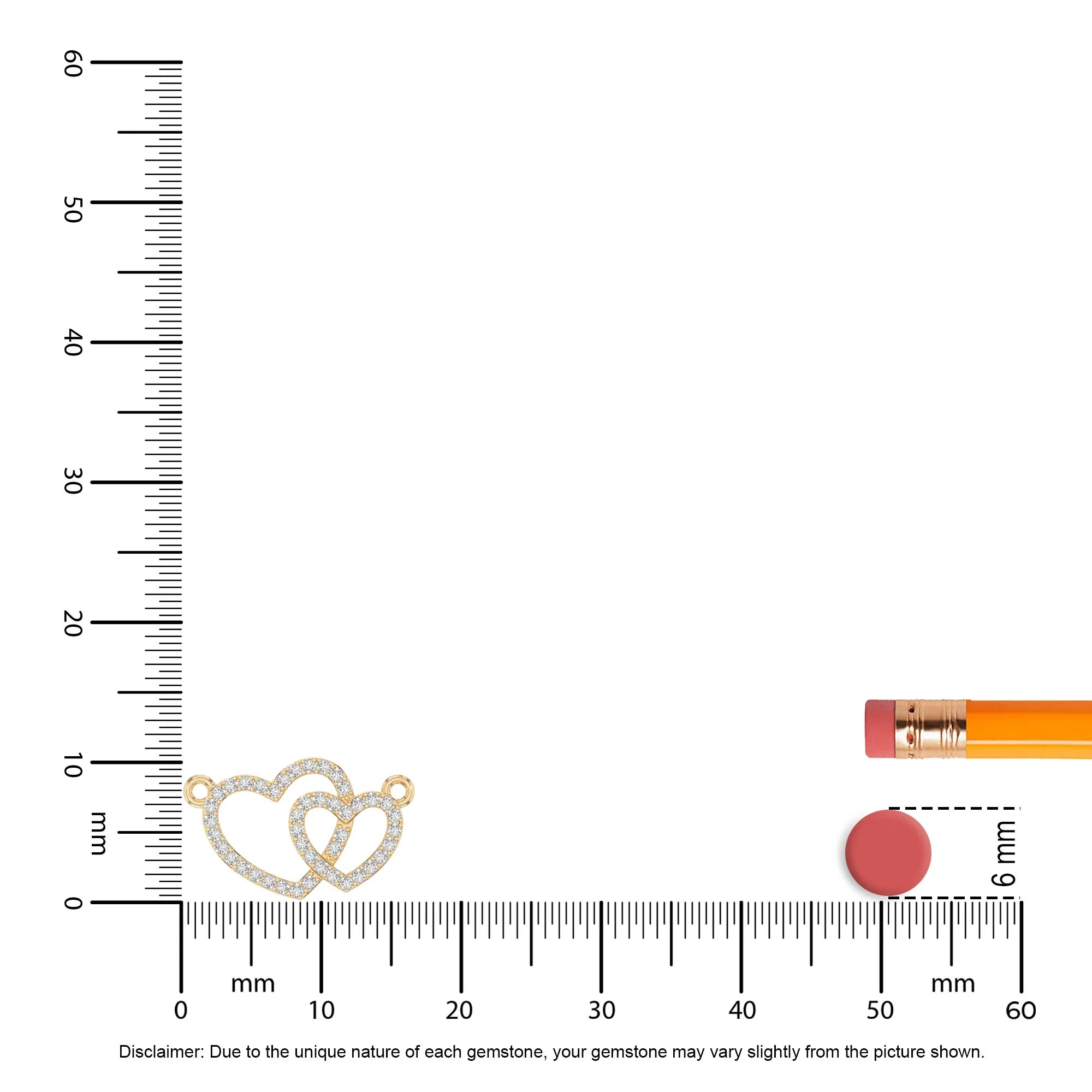 moissanite heart in heart necklaces in yellow gold vermeil 