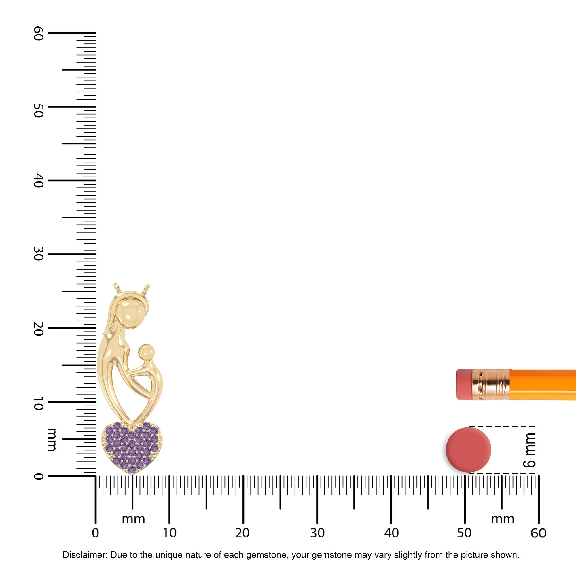 natural amethyst mother child heart necklaces in yellow gold vermeil 