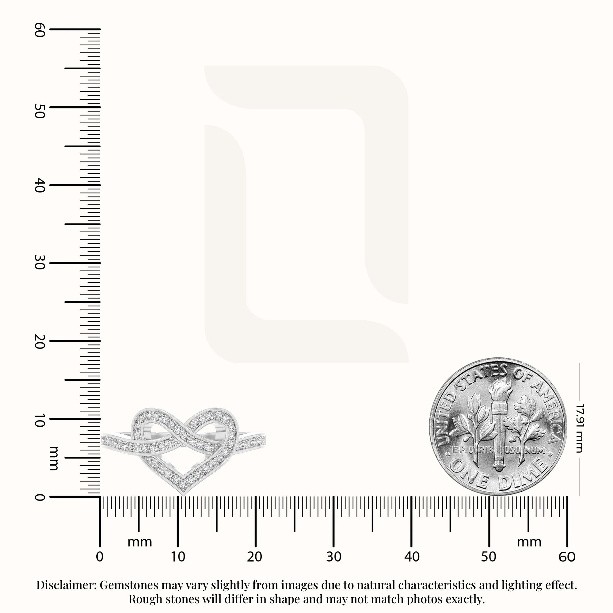 natural moissanite infinity knot heart promise rings in sterling silver 