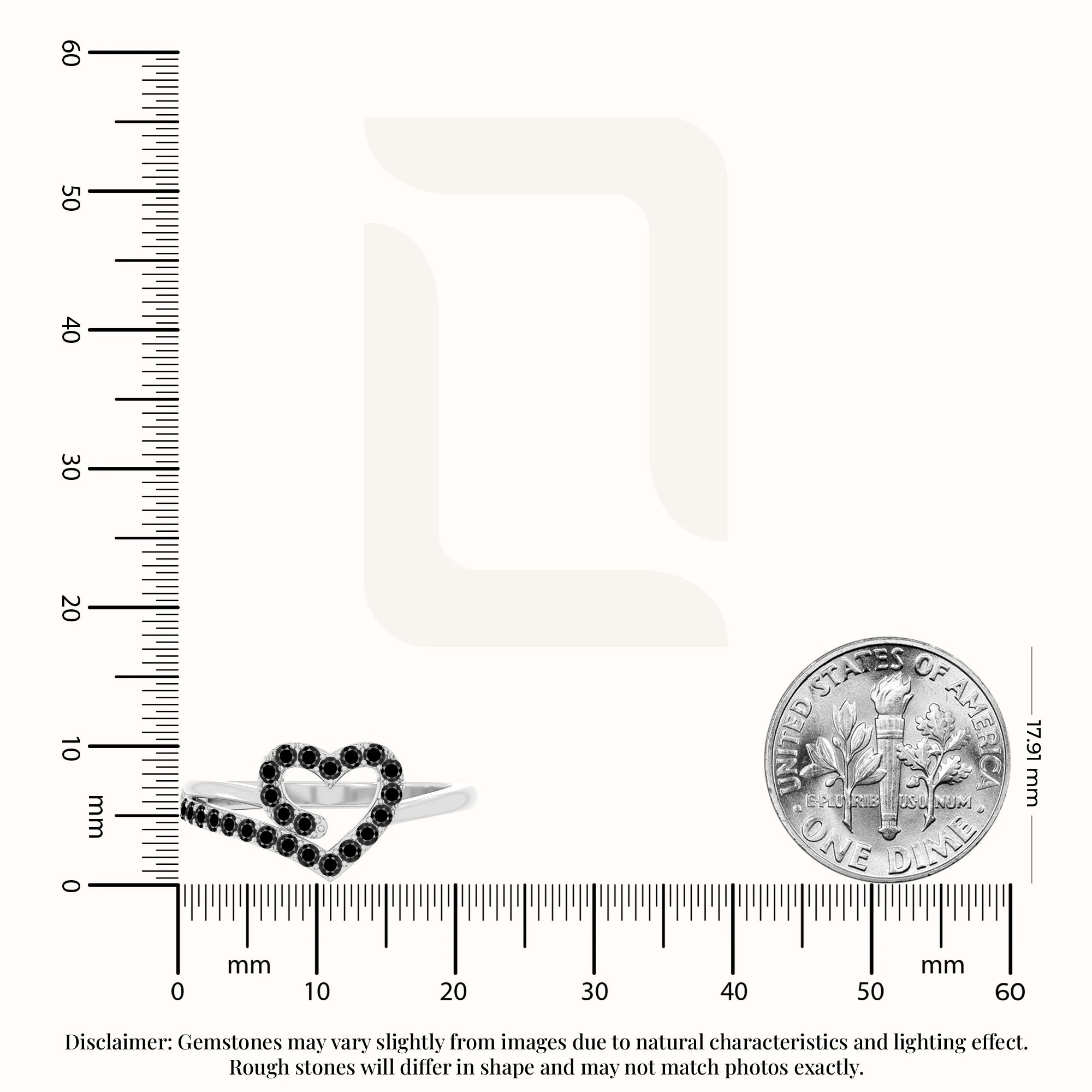 natural black onyx heart promise rings in sterling silver 