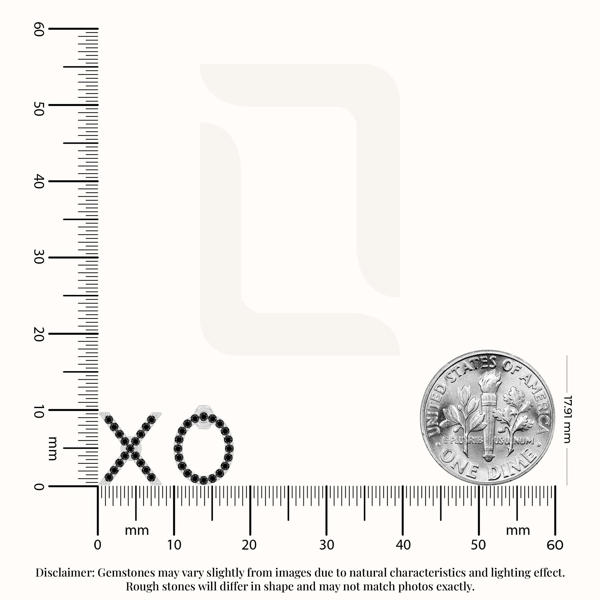 natural black-onyx xo stud earrings in sterling silver 