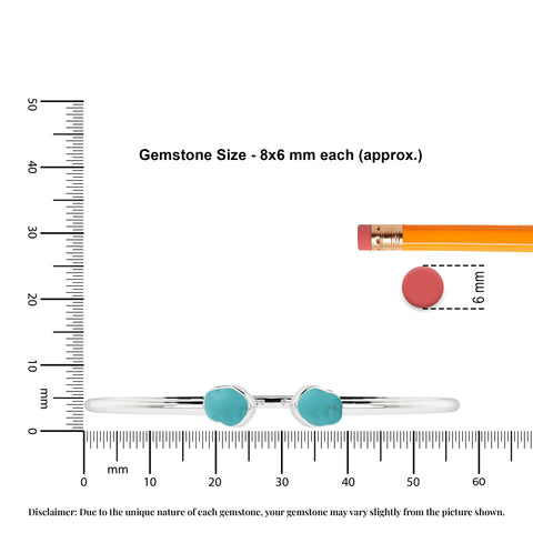 natural turquoise rough shape twister bracelet