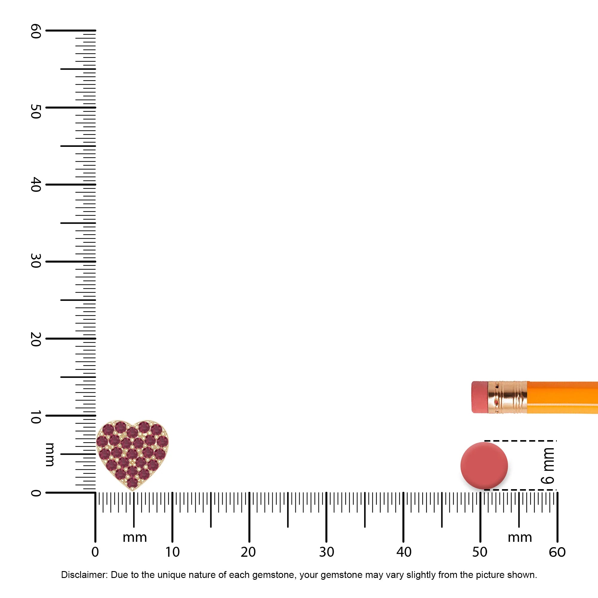 natural ruby studded heart necklaces in yellow gold vermeil 