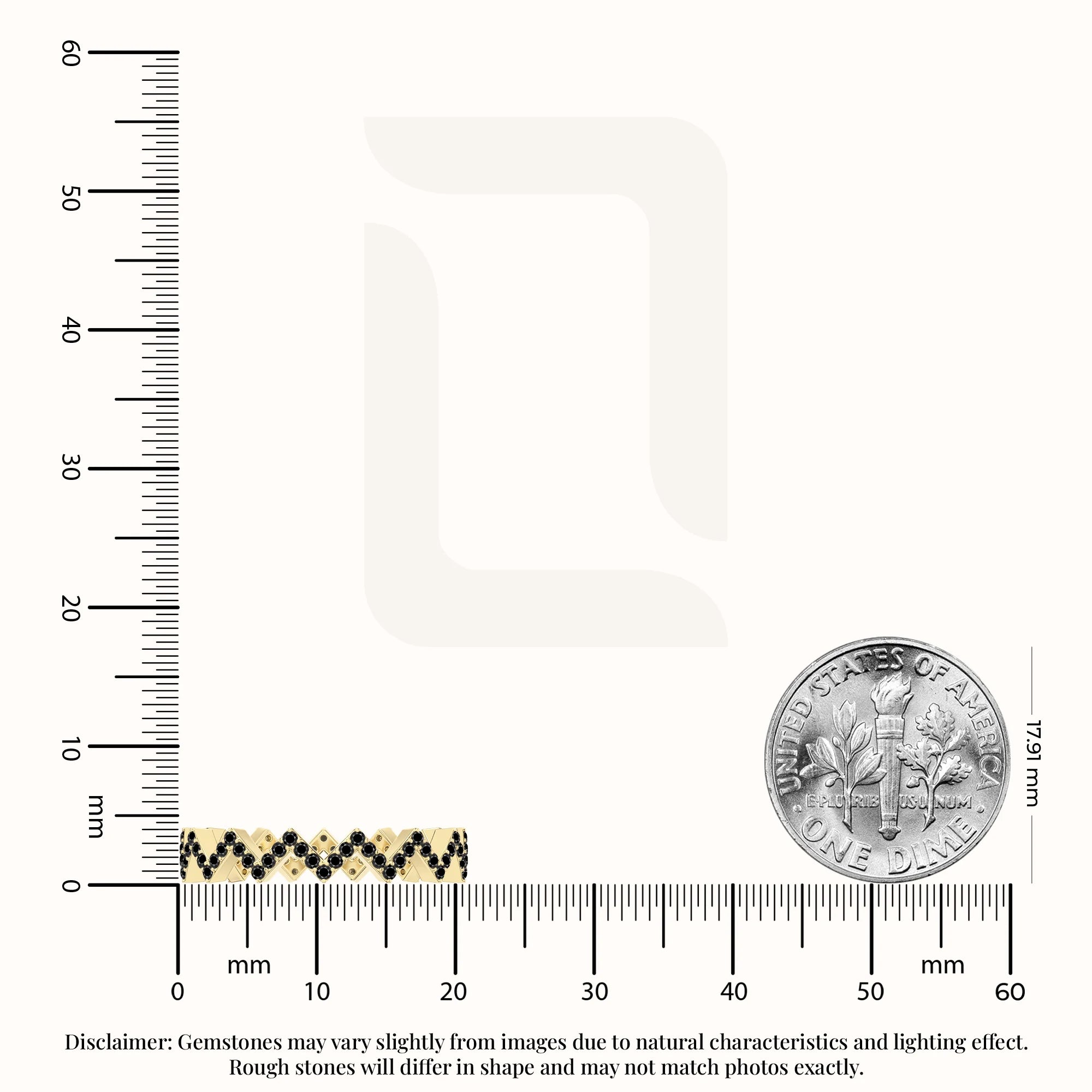 natural black onyx zig-zag wedding band rings in yellow gold vermeil