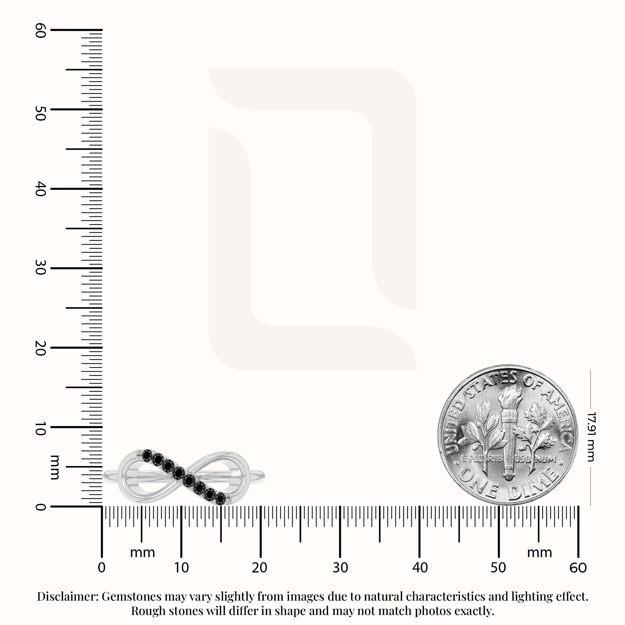 natural black onyx infinity promise rings in sterling silver 