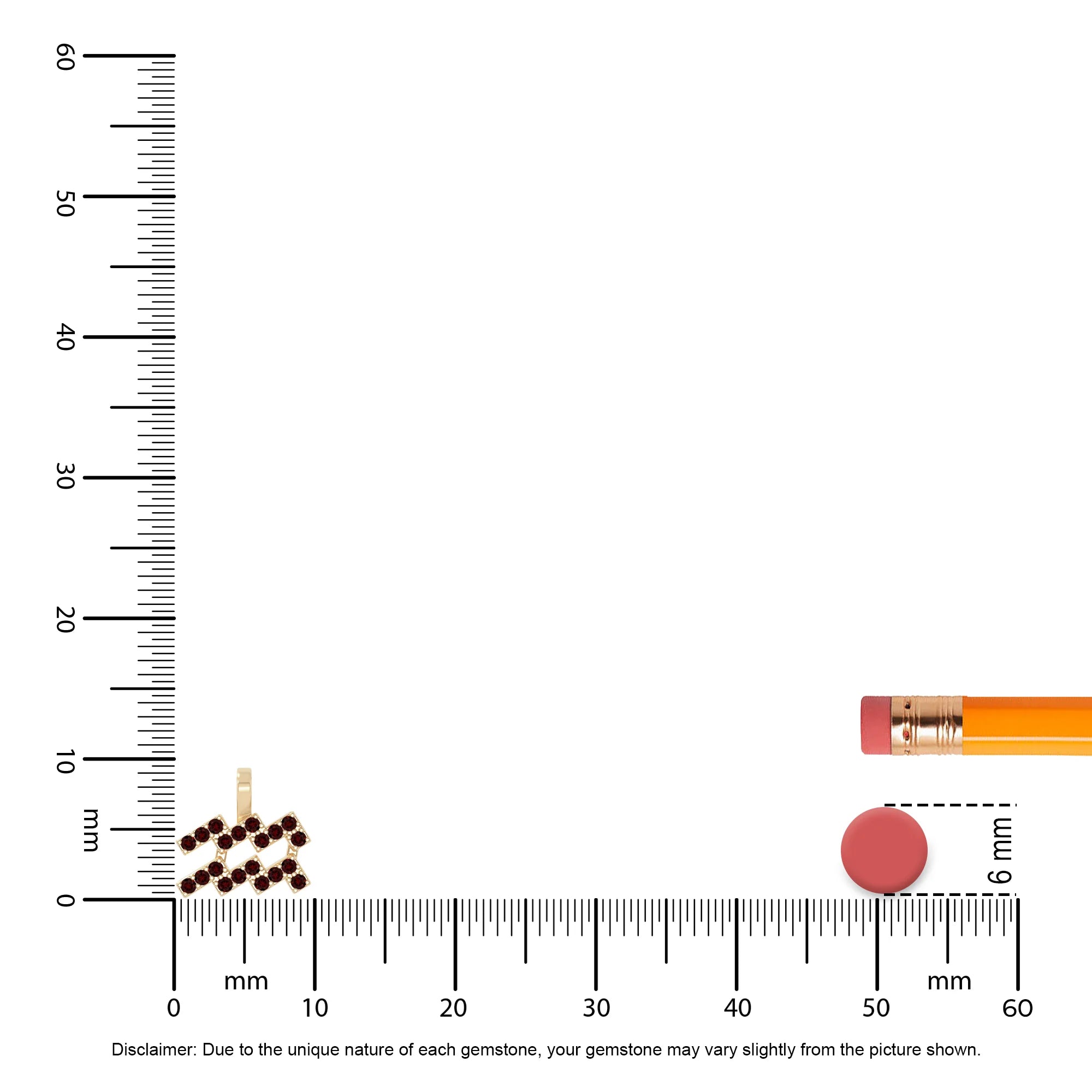 natural garnet aquarius zodiac sign necklaces in yellow gold vermeil 