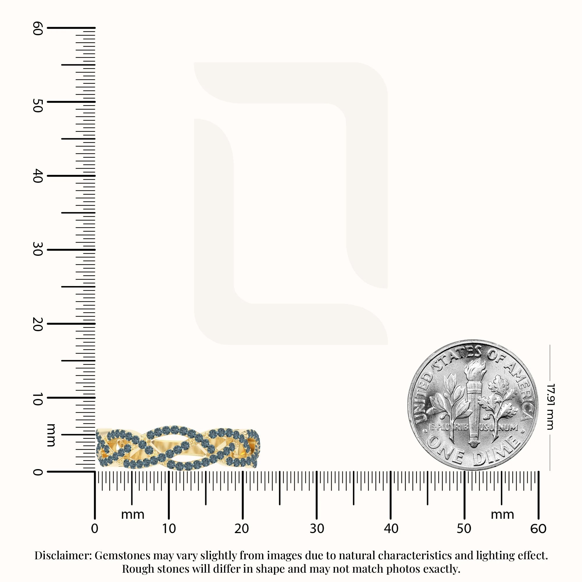 natural london blue topaz twisted braided wedding band rings in yellow gold vermeil