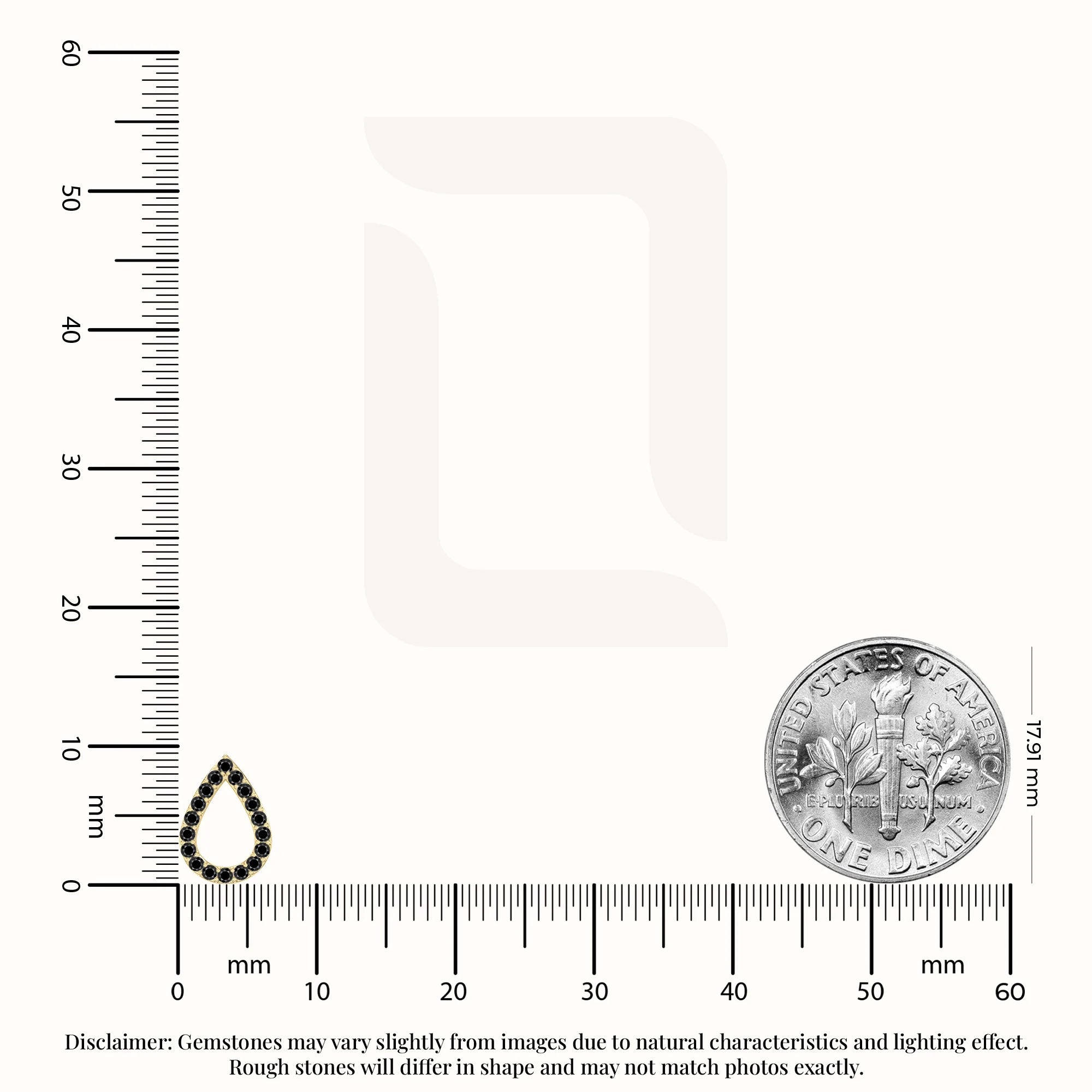 natural black-onyx teardrop stud earrings in yellow gold vermeil 