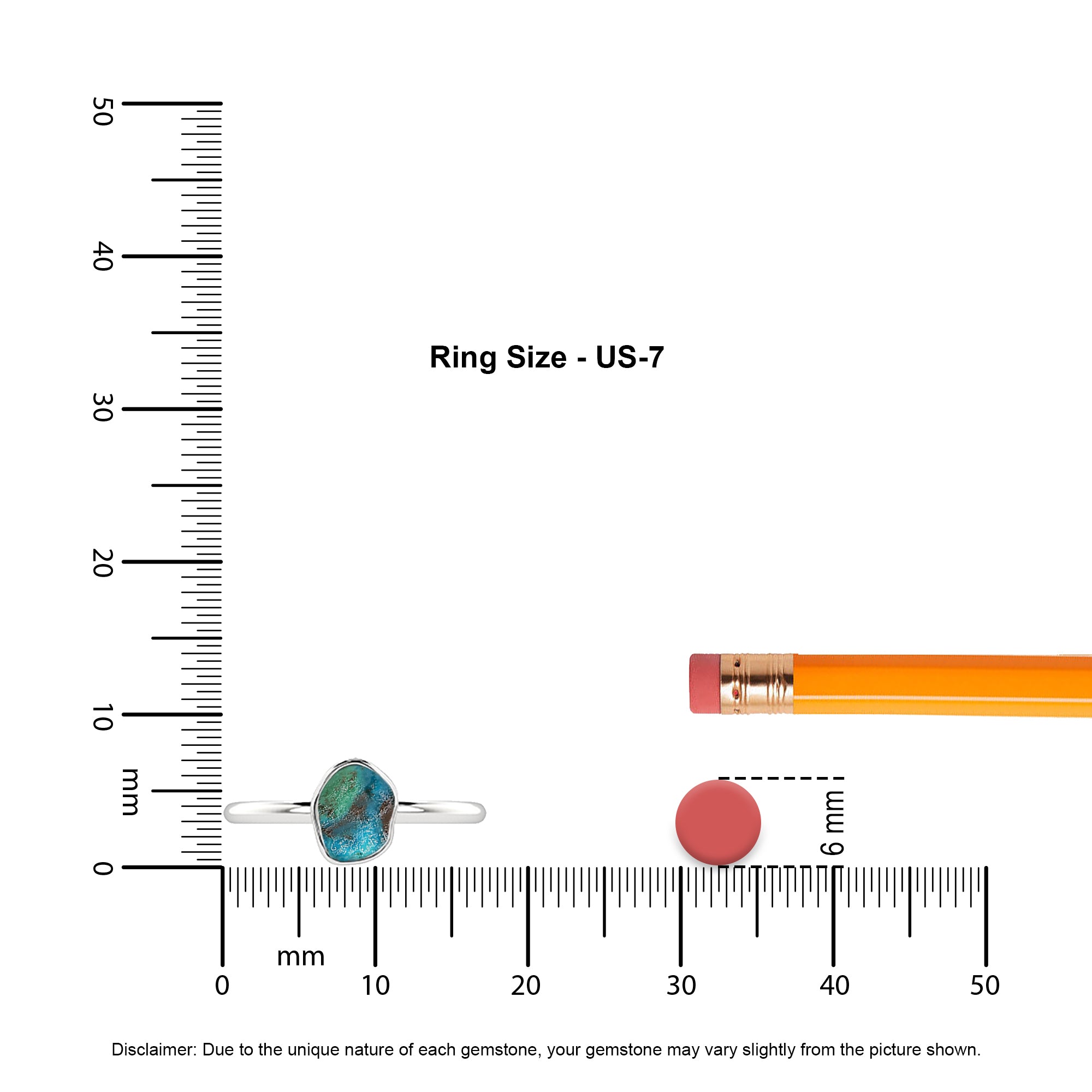 chrysocolla rough shape stackable bezel-set ring