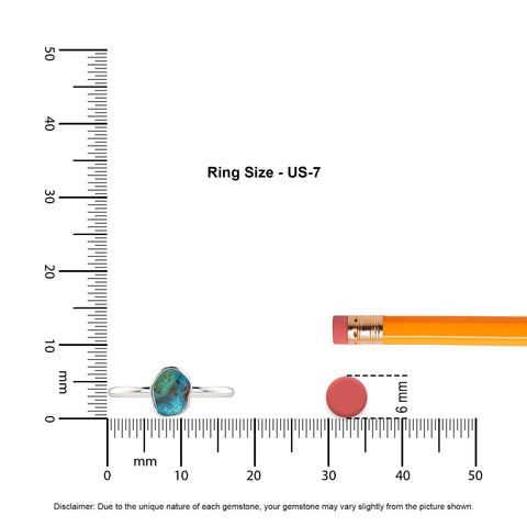 chrysocolla rough shape stackable bezel-set ring