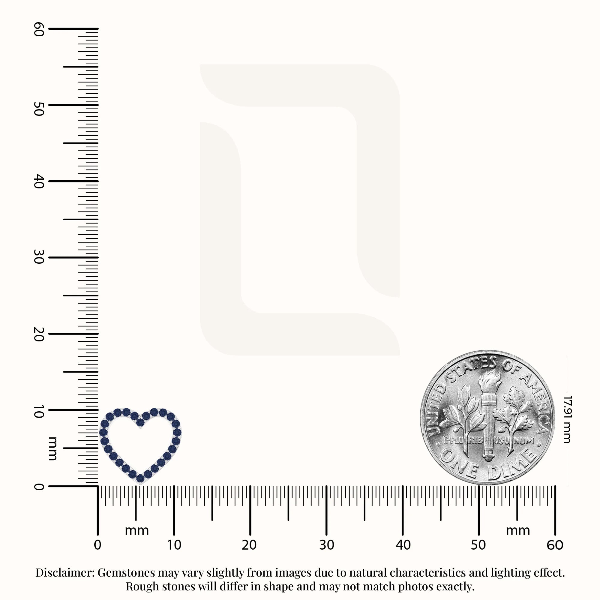 natural blue-sapphire heart stud earrings in sterling silver 