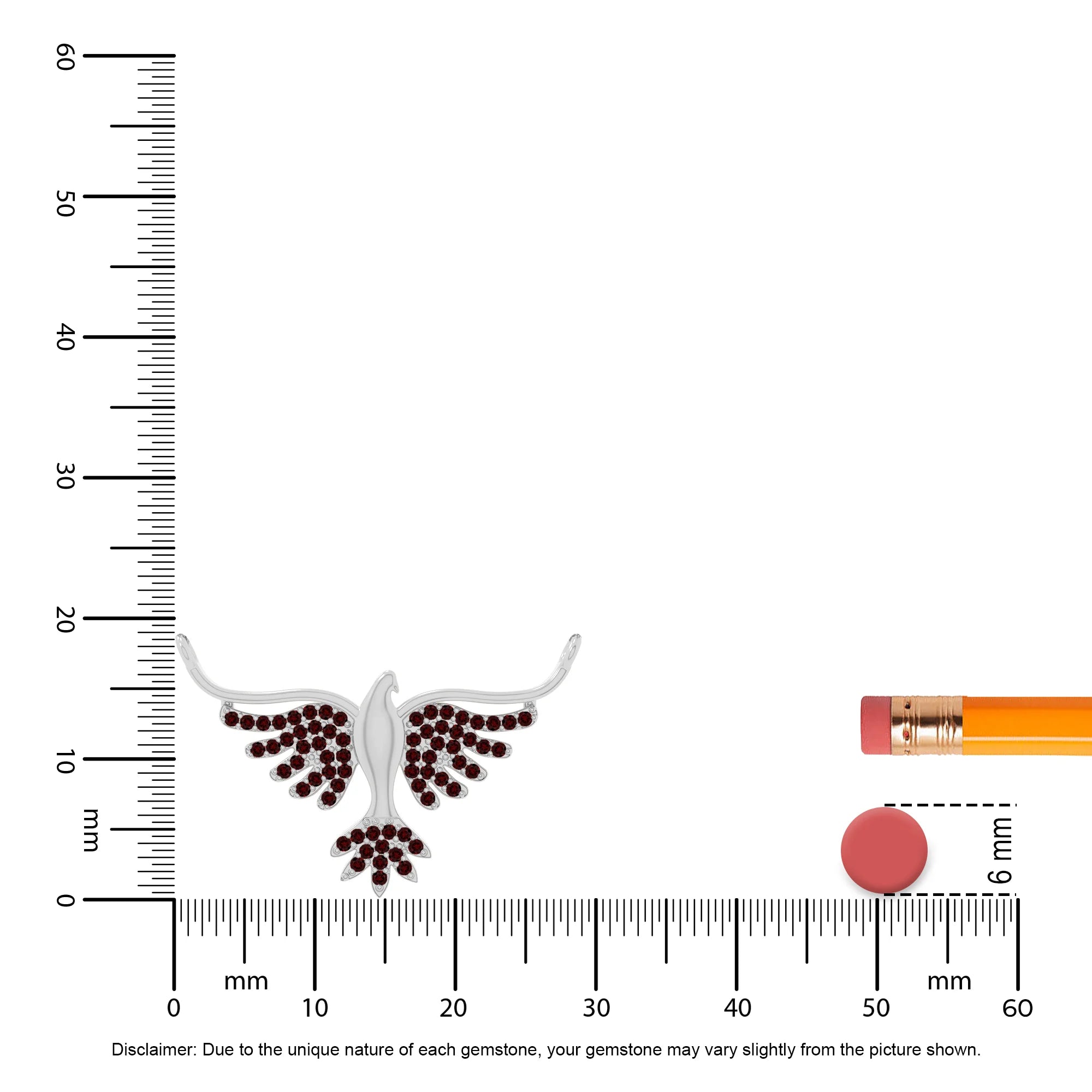 natural garnet phoenix eagle necklaces in sterling silver 