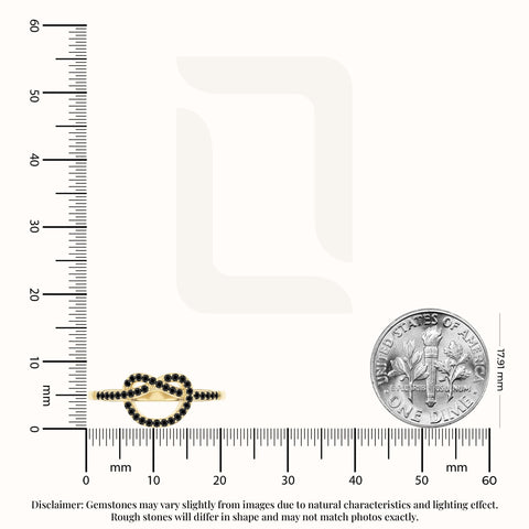 natural black onyx infinity knot promise rings in yellow gold vermeil