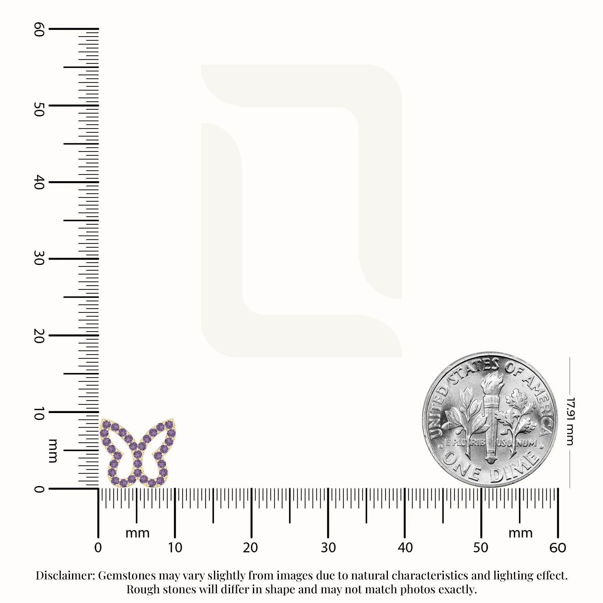 natural amethyst butterfly stud earrings in yellow gold vermeil 