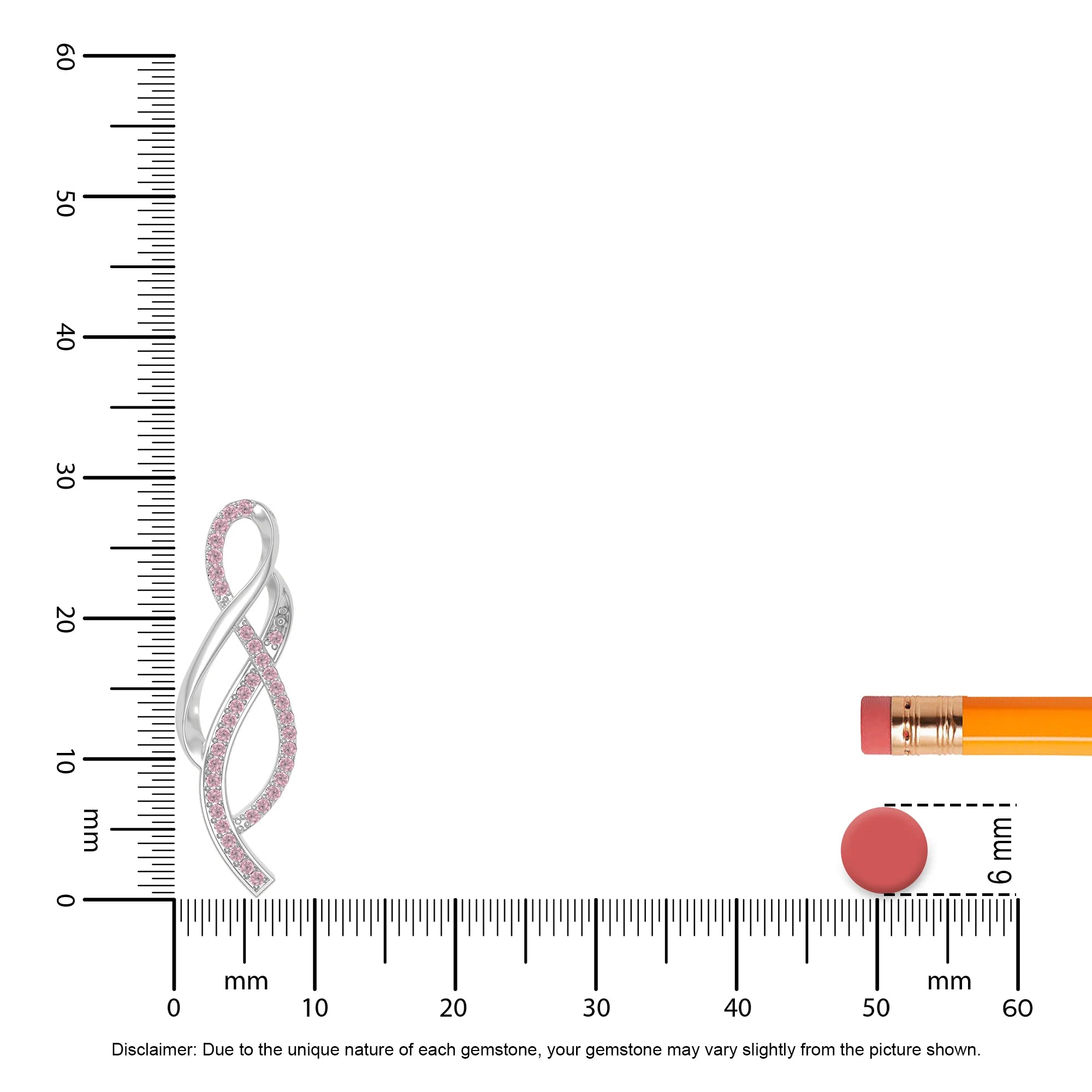 natural pink tourmaline infinity necklaces in sterling silver 