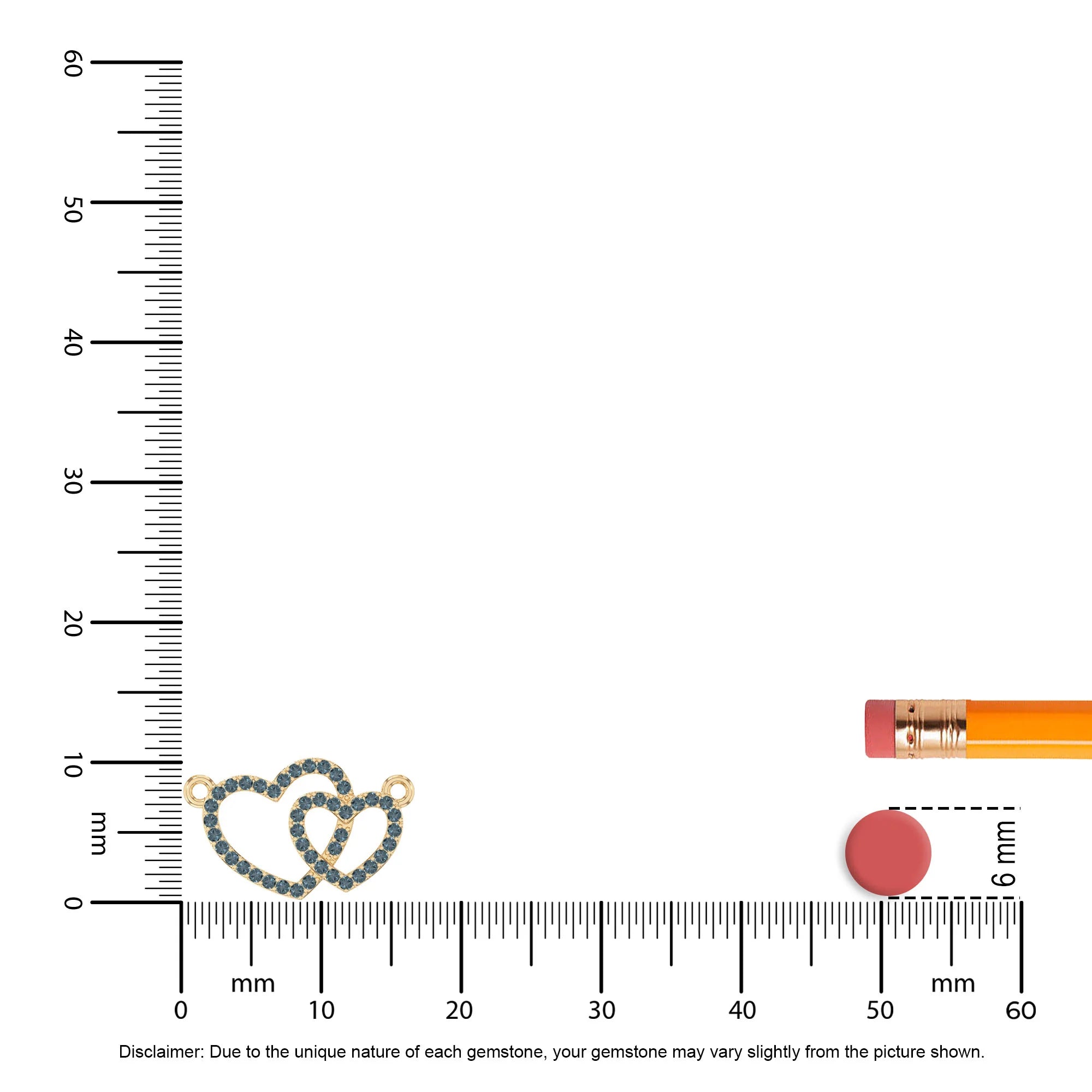 natural london-blue-topaz heart in heart necklaces in yellow gold vermeil 