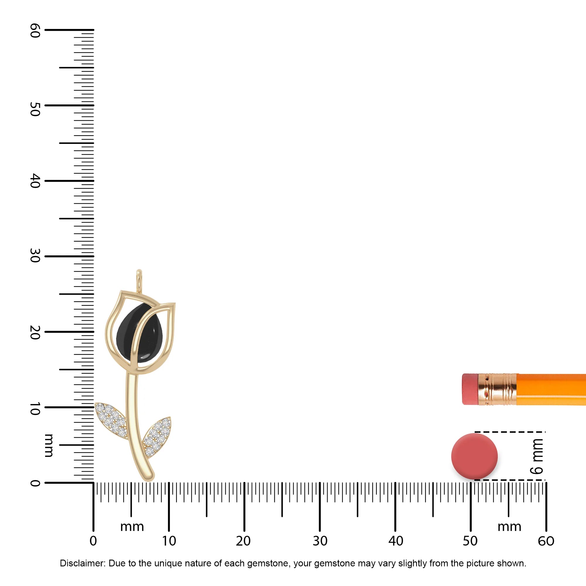 natural black-onyx tulip necklaces in yellow gold vermeil 