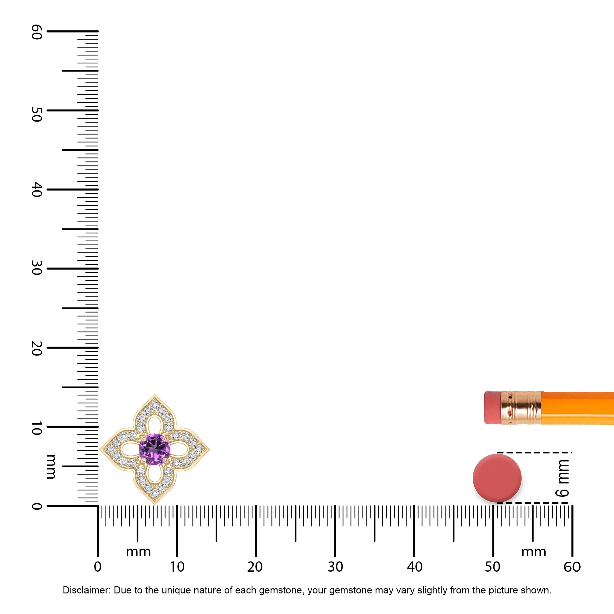 natural amethyst 4 petal flower necklaces in yellow gold vermeil 