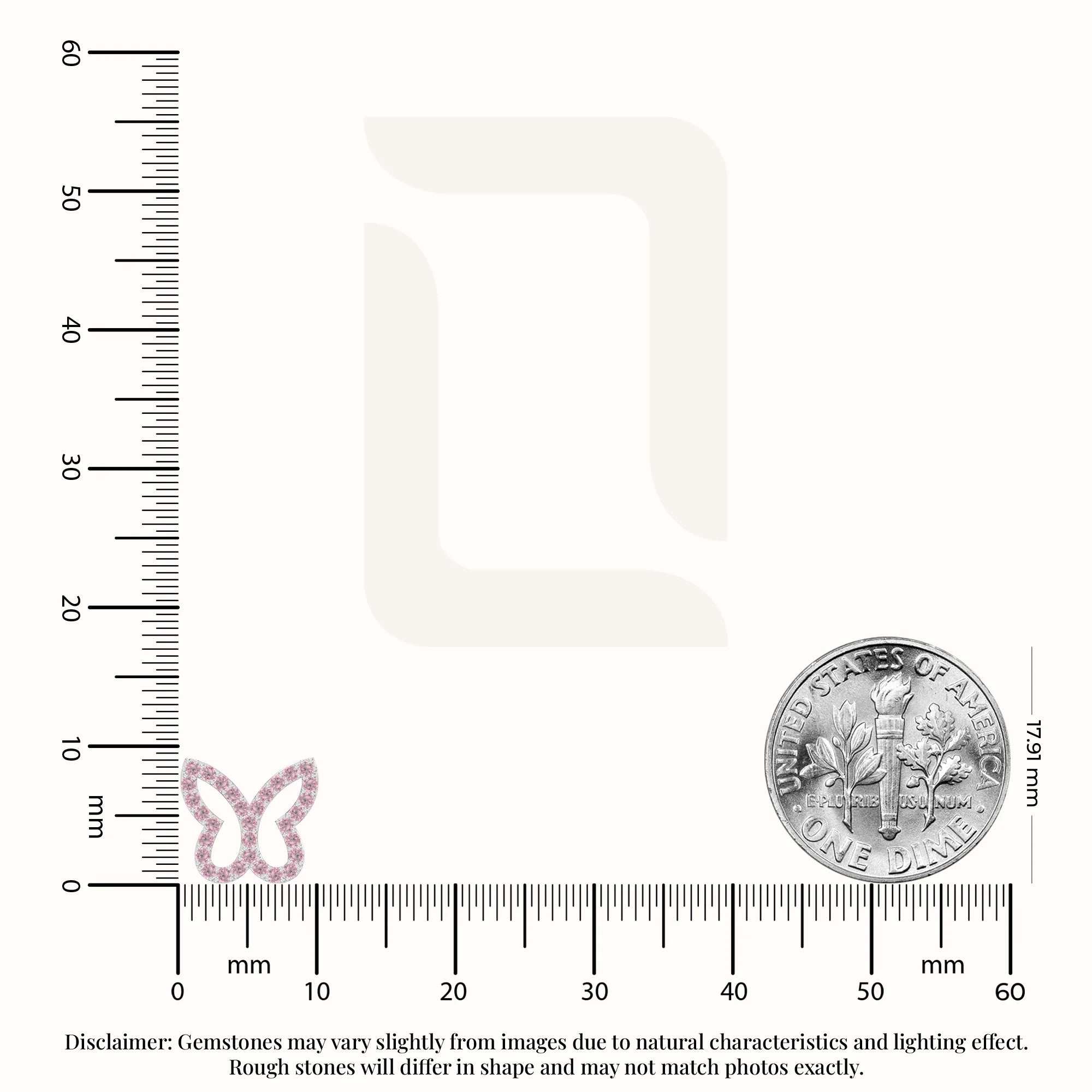 natural pink-tourmaline butterfly stud earrings in sterling silver 