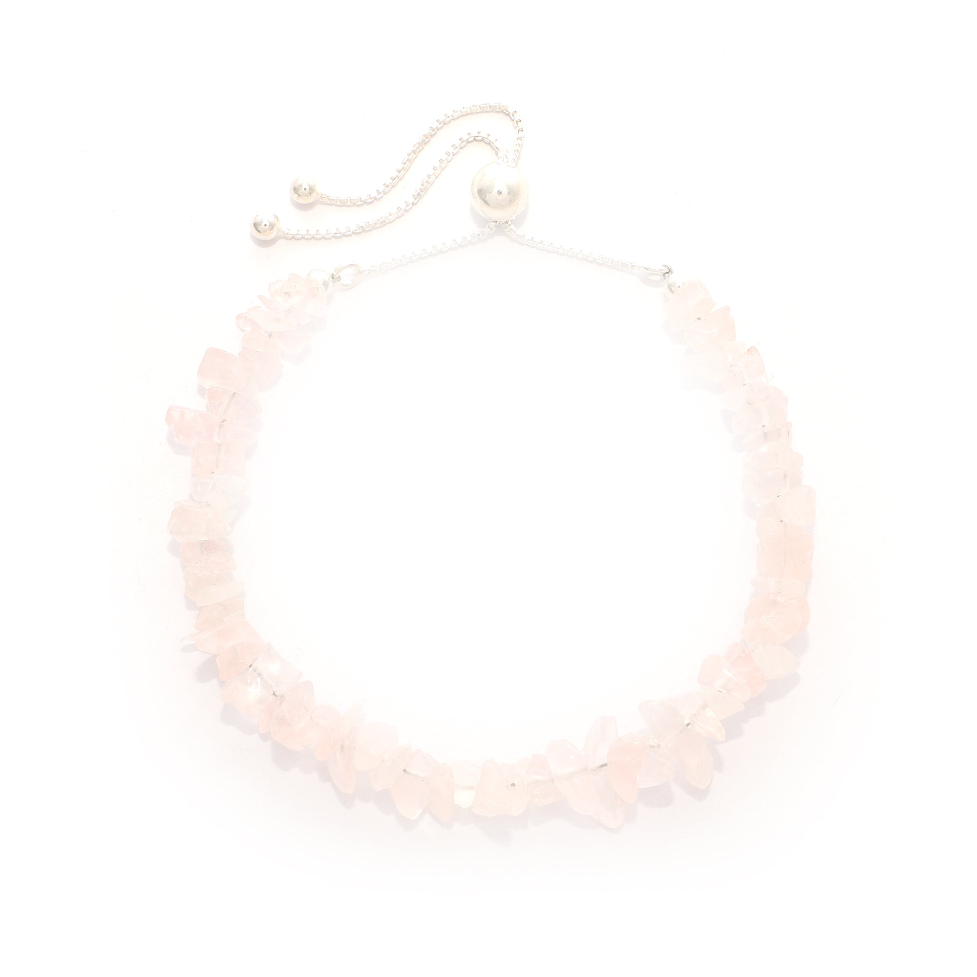 natural rose-quartz rough shape bolo bracelet