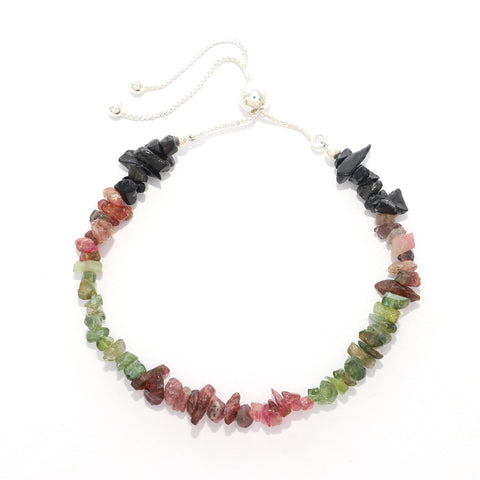 natural multi-tourmaline rough shape bolo bracelet