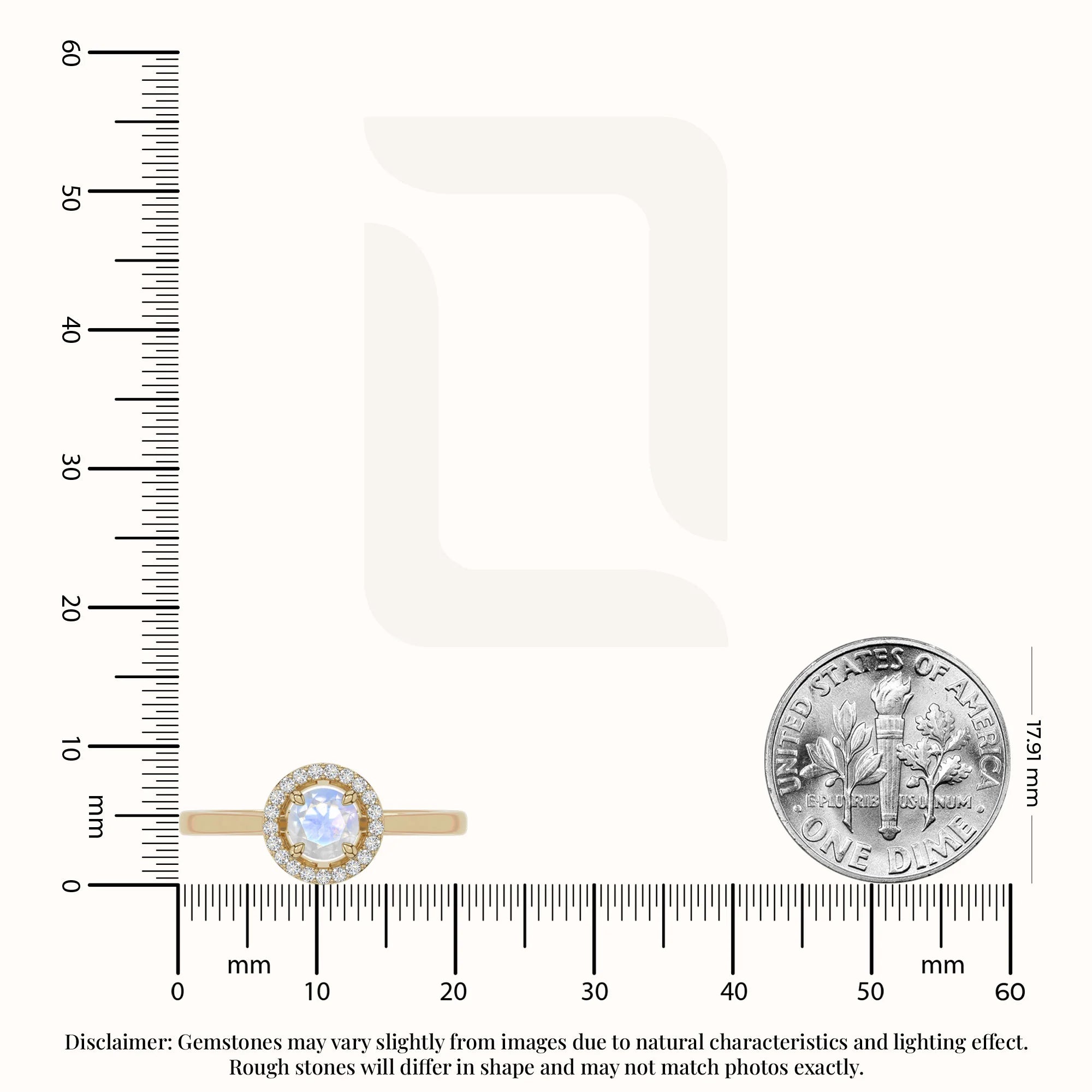 natural rainbow moonstone solitaire halo engagement rings in yellow gold vermeil