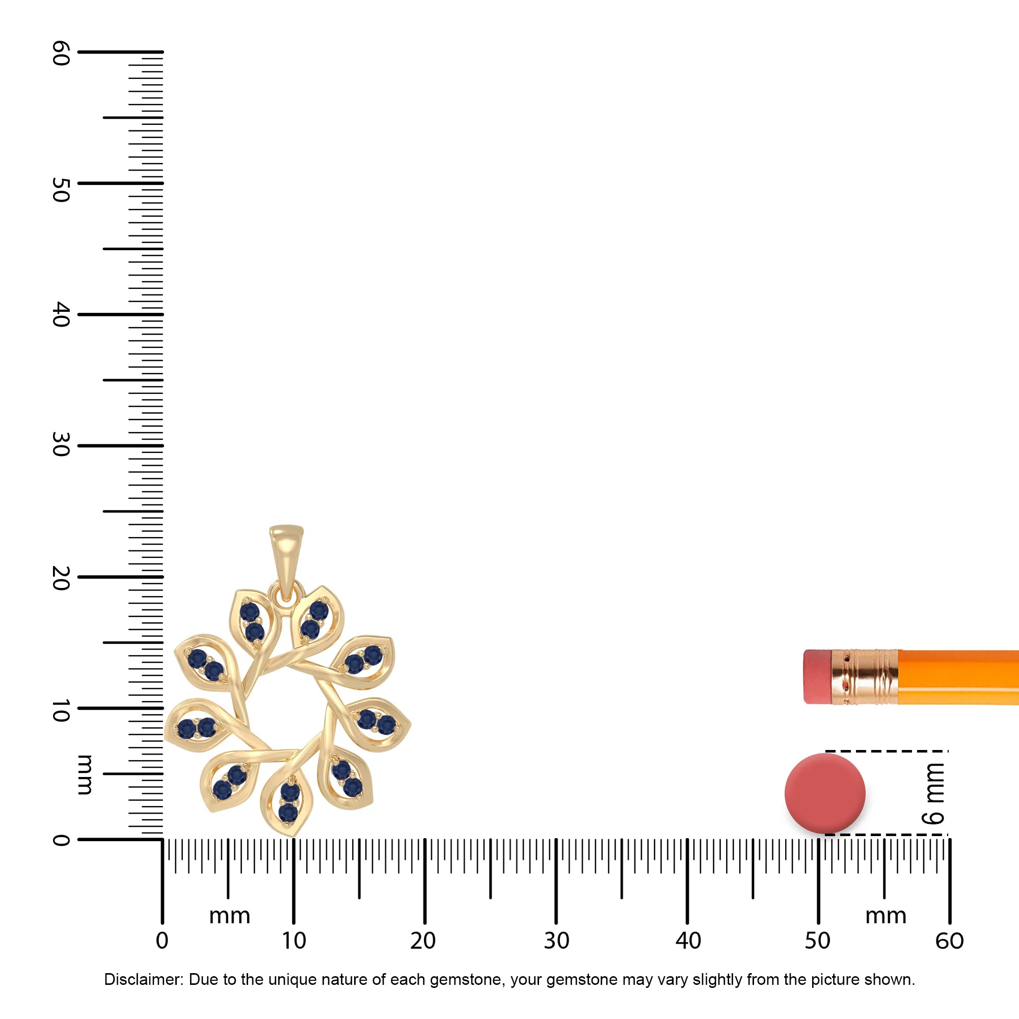 natural blue-sapphire flower necklaces in yellow gold vermeil 