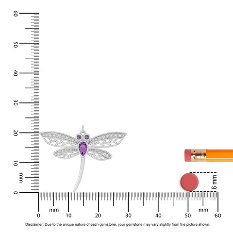 natural amethyst dragonfly necklaces in sterling silver 