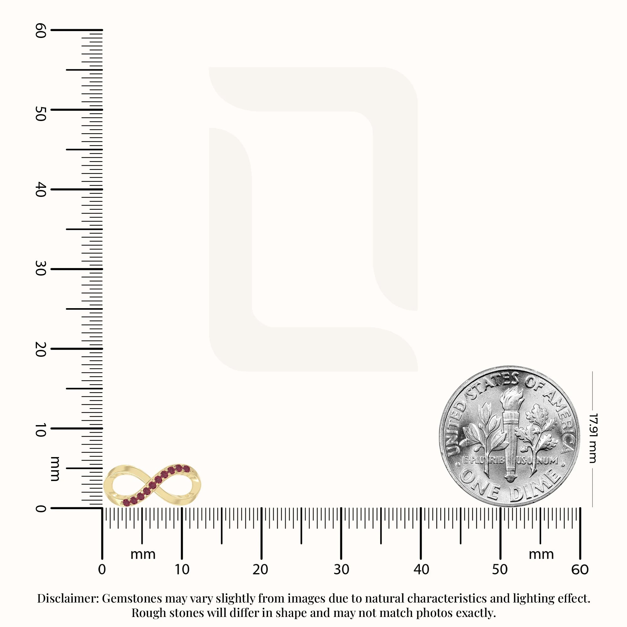 natural ruby infinity stud earrings in yellow gold vermeil 