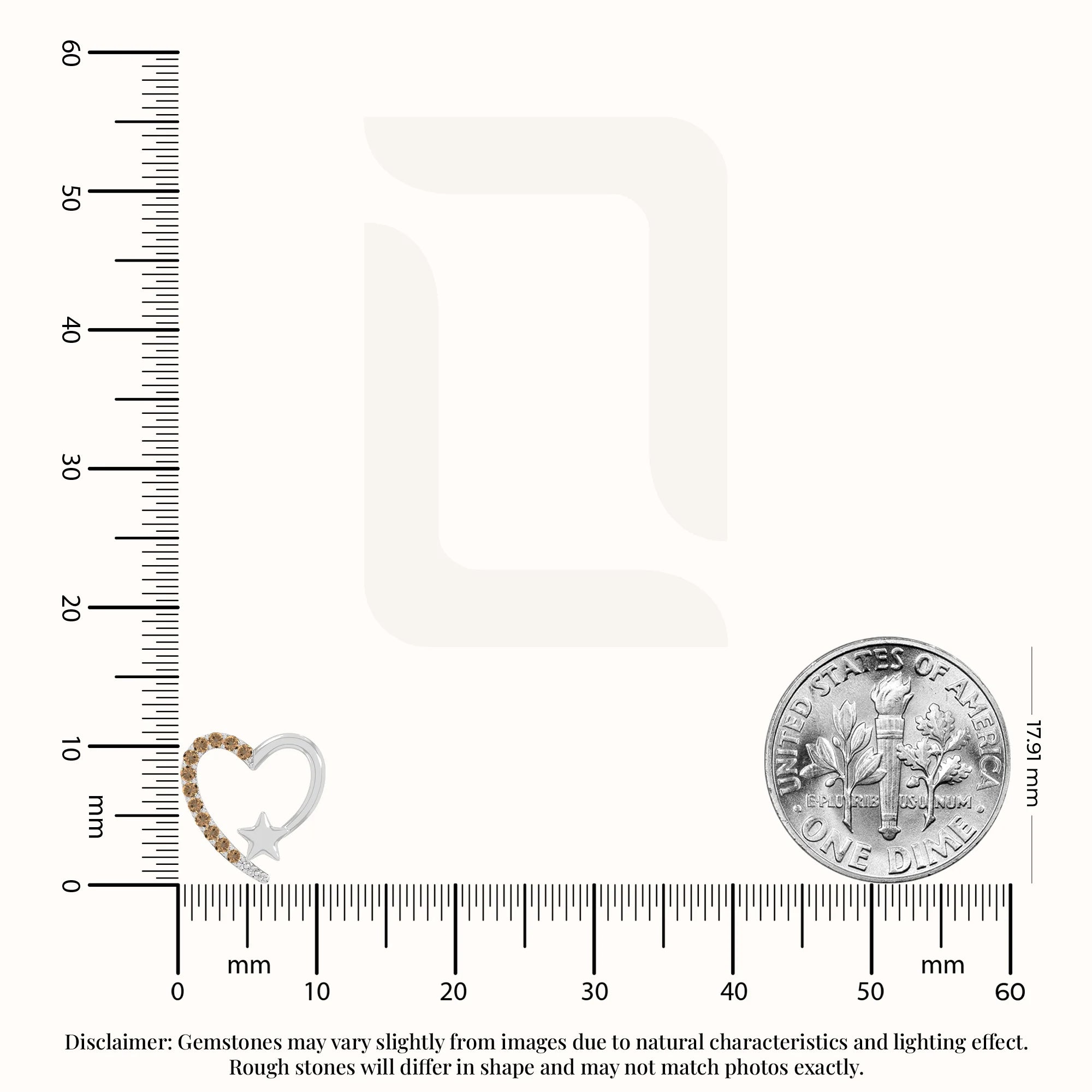 natural citrine heart-star stud earrings in sterling silver 