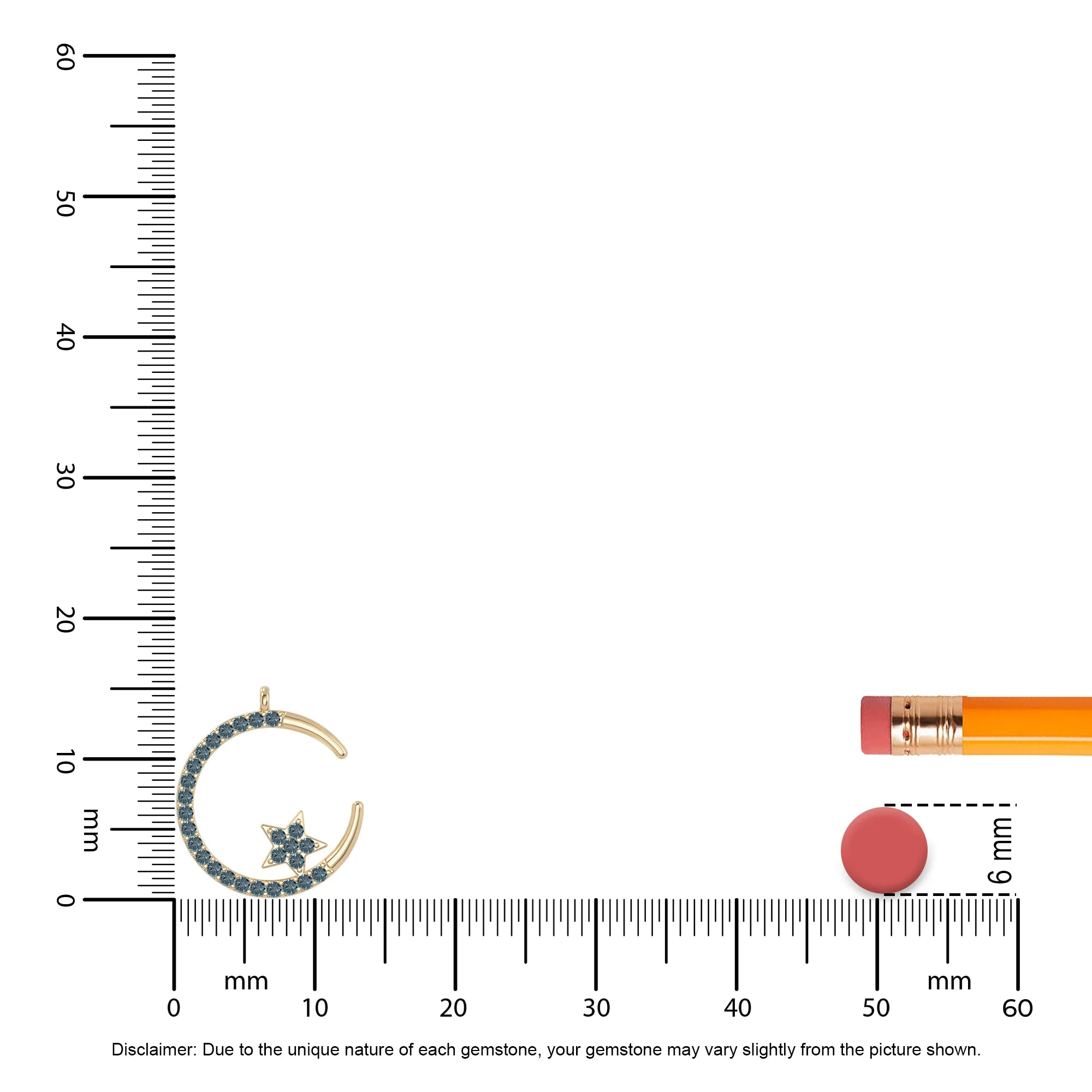 natural london-blue-topaz moon & star necklaces in yellow gold vermeil 