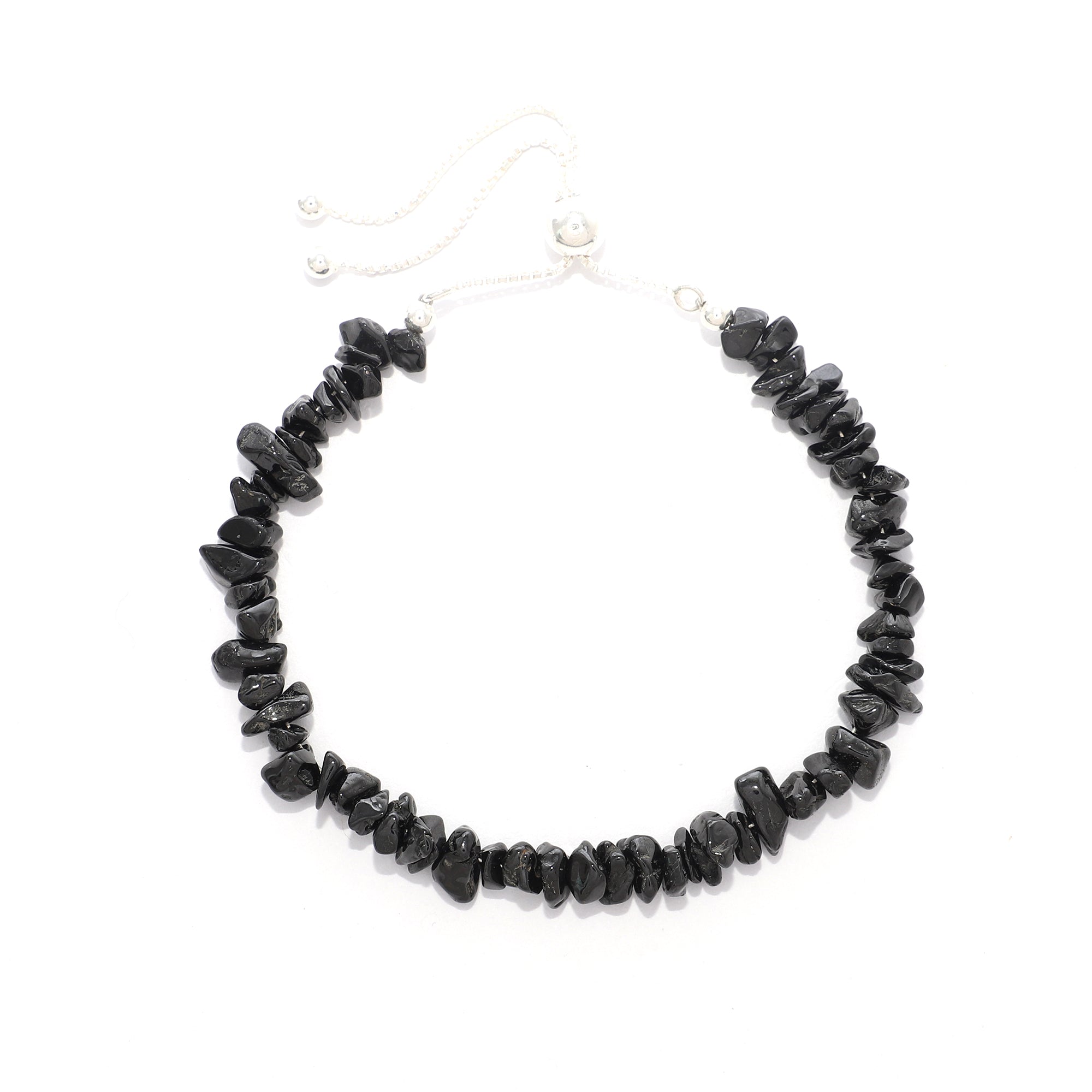 natural black-spinel rough shape bolo bracelet