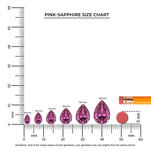 lab grown pink sapphire pear shape solitaire v-bale pendant necklace