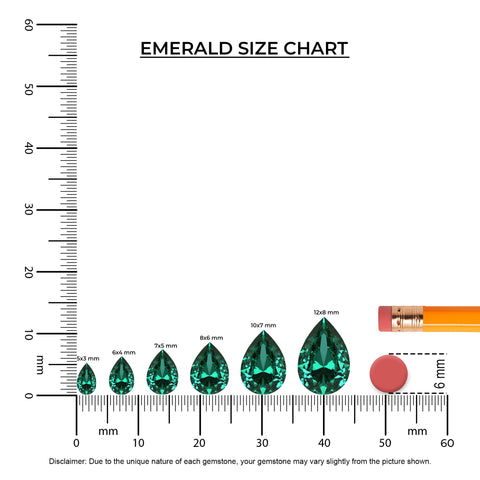 lab grown emerald pear shape solitaire v-bale pendant necklace