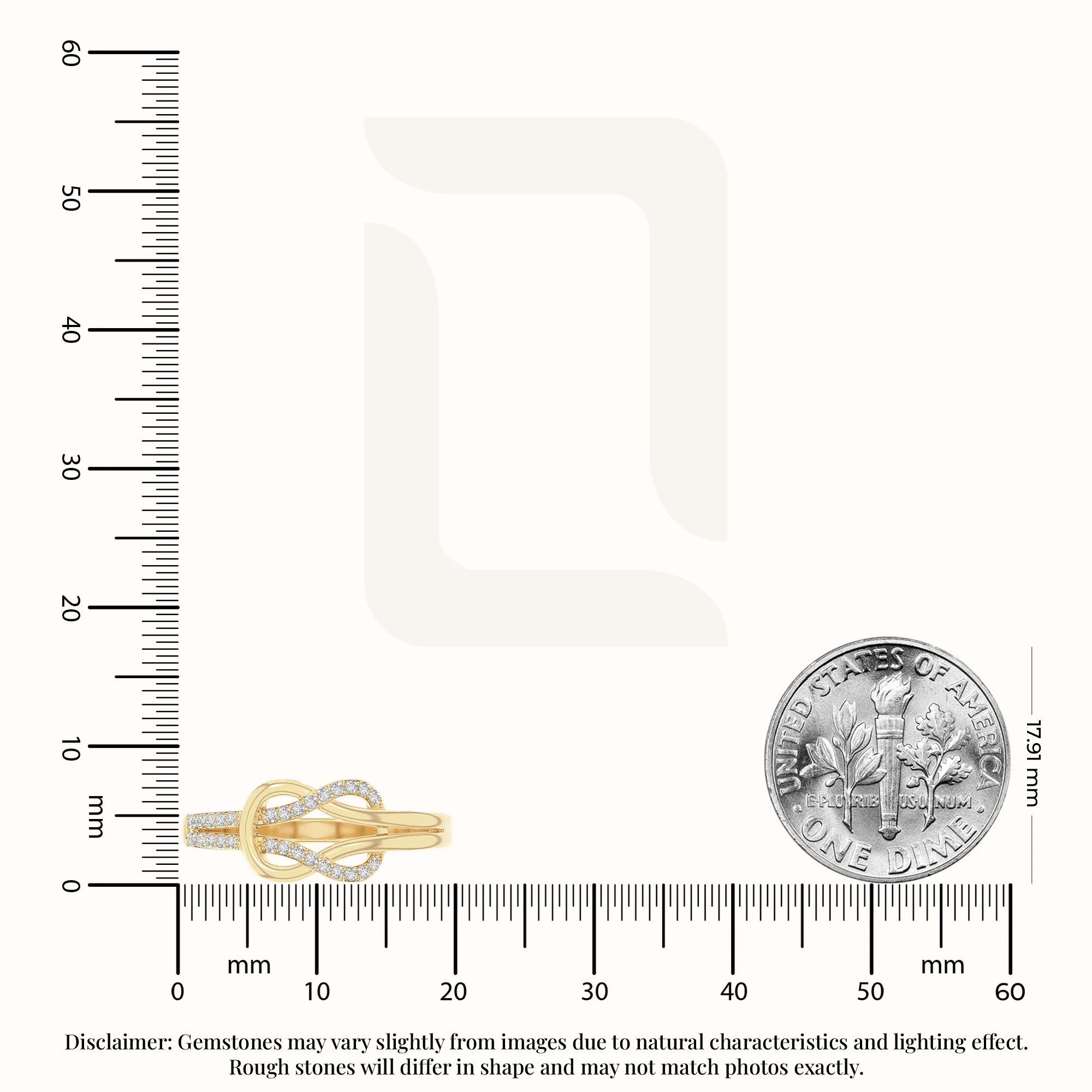 natural moissanite infinity knot promise rings in yellow gold vermeil