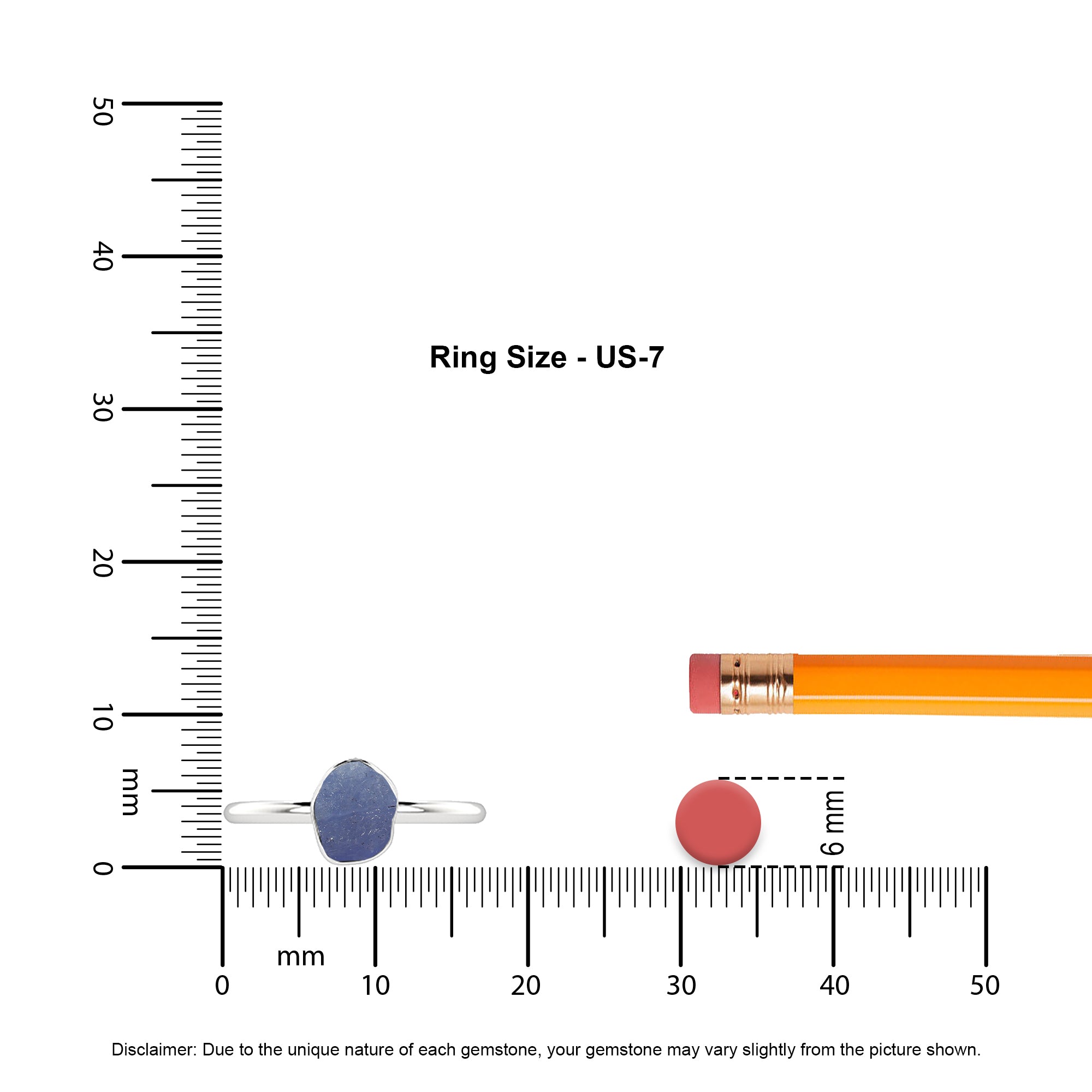 tanzanite rough shape stackable bezel-set ring