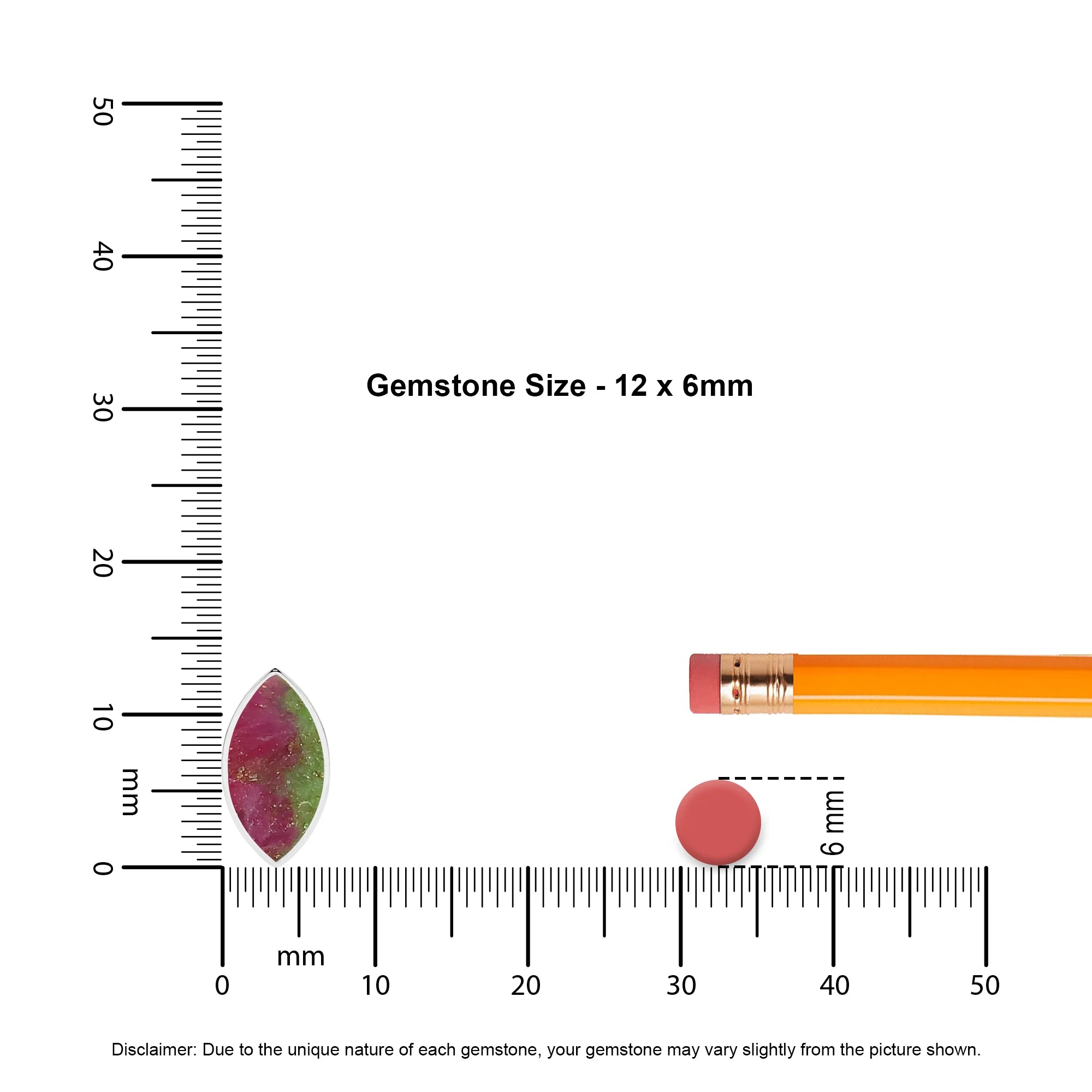 natural ruby-zoisite marquise shape pendant necklace