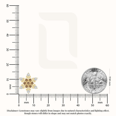 natural citrine snowflake stud earrings in yellow gold vermeil 