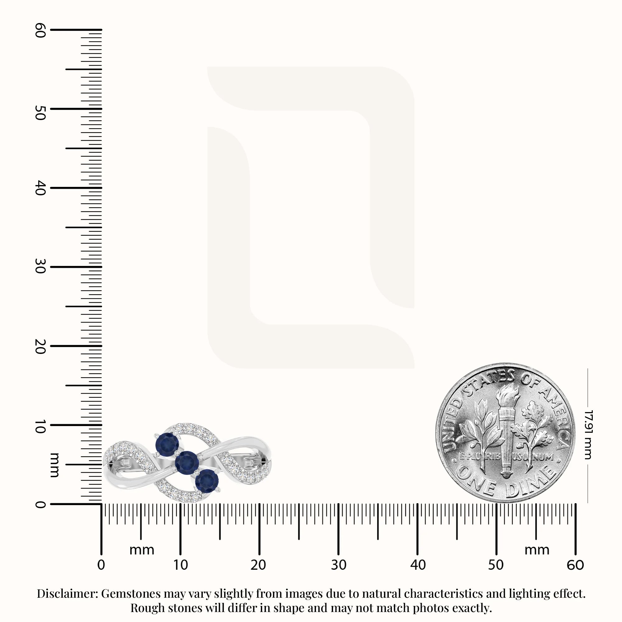 natural blue sapphire infinity promise rings in sterling silver 