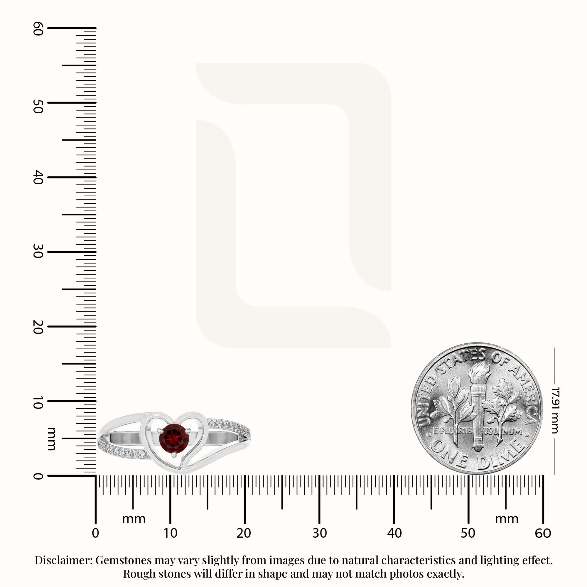 natural garnet heart promise rings in sterling silver 