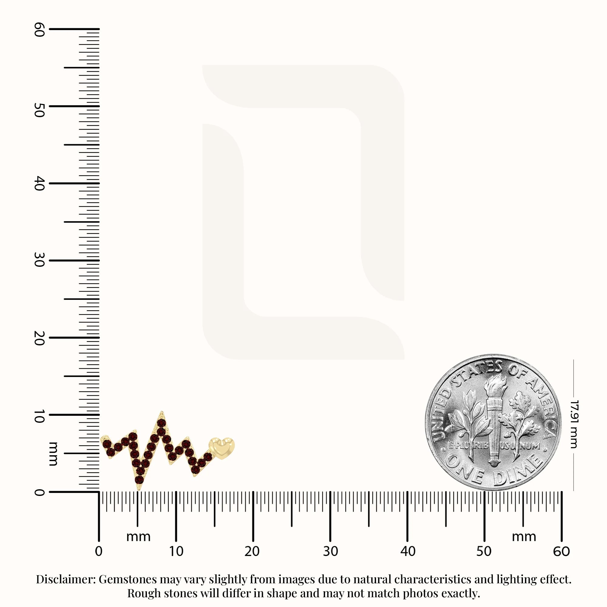 natural garnet heartbeat stud earrings in yellow gold vermeil 