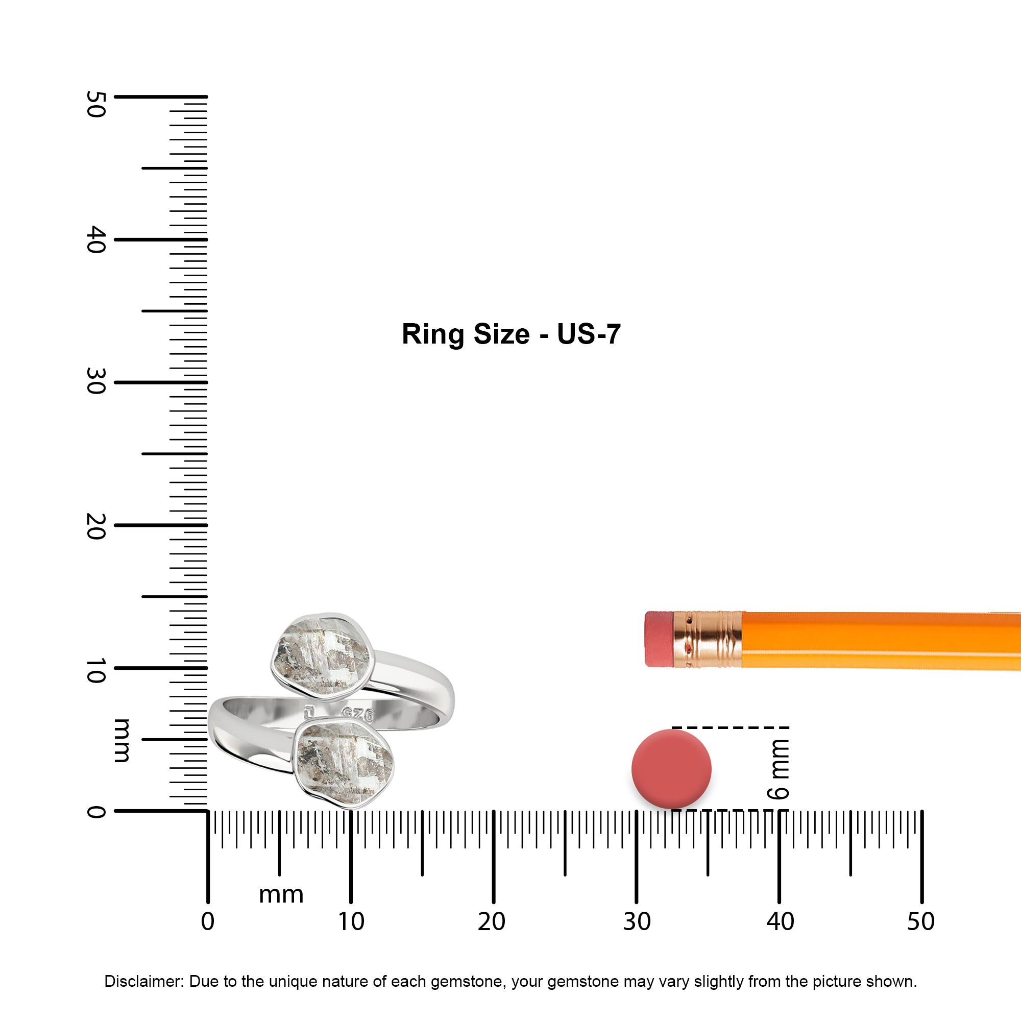 petroleum-quartz rough shape stackable bezel-set ring