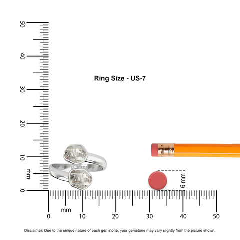 petroleum-quartz rough shape stackable bezel-set ring