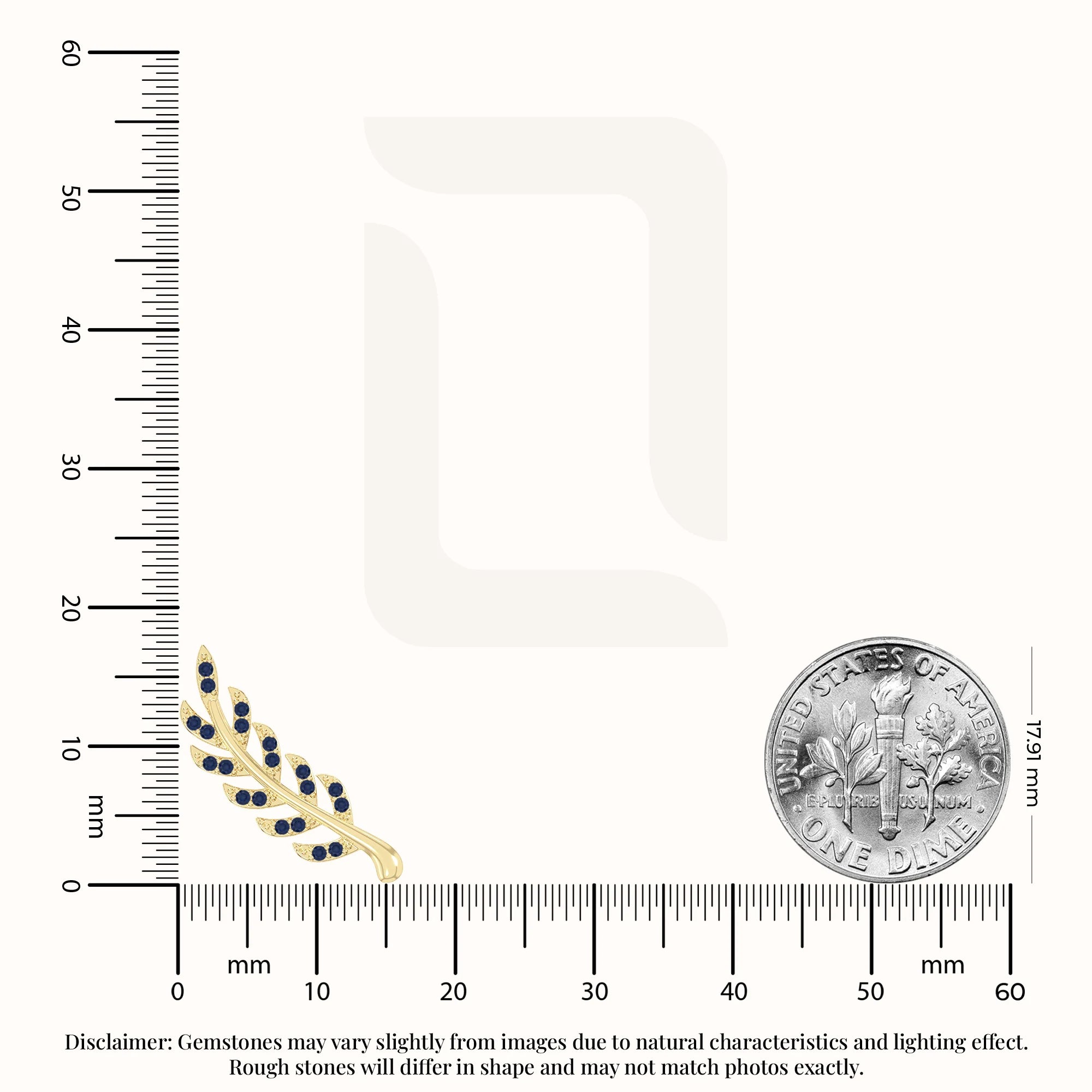 natural blue-sapphire leaf climber earrings in yellow gold vermeil 