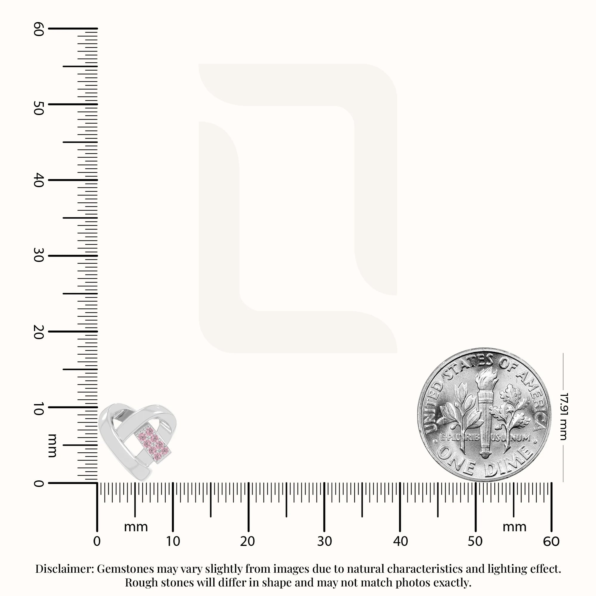 natural pink-tourmaline ribbon-heart stud earrings in sterling silver 