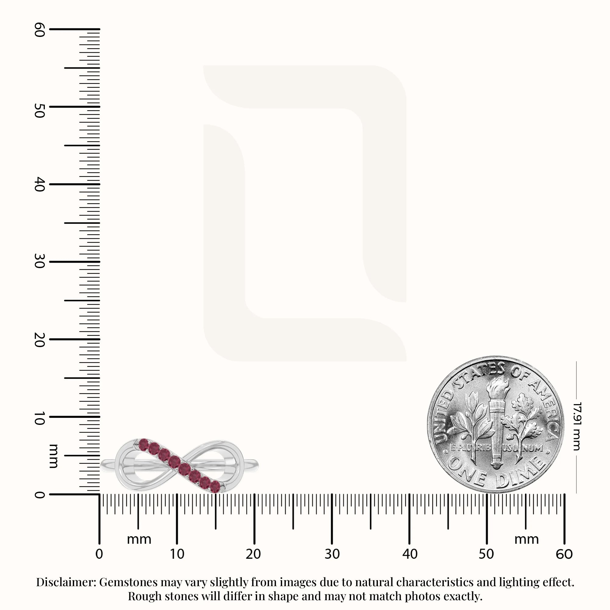 natural ruby infinity promise rings in sterling silver 