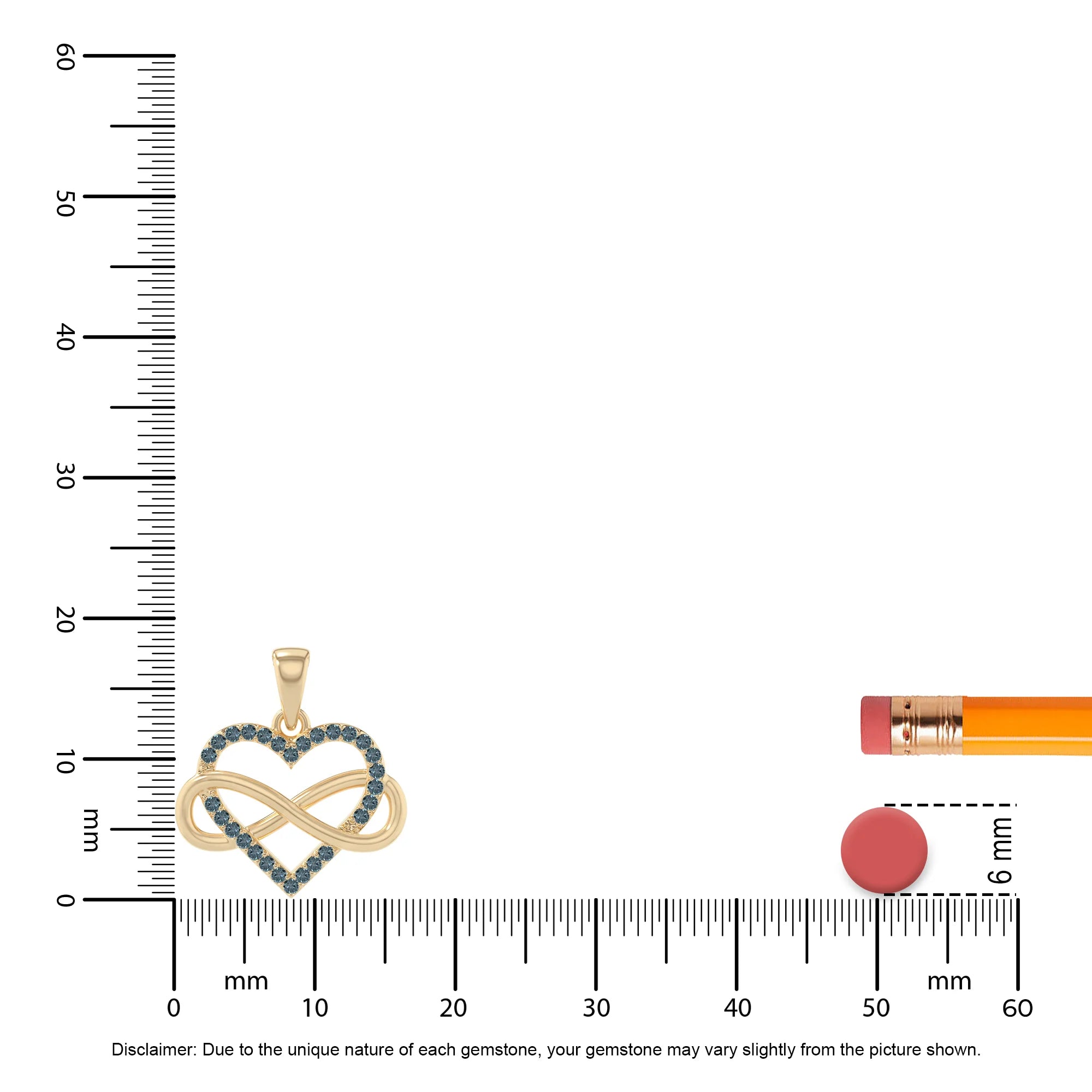 natural london-blue-topaz infinity heart necklaces in yellow gold vermeil 