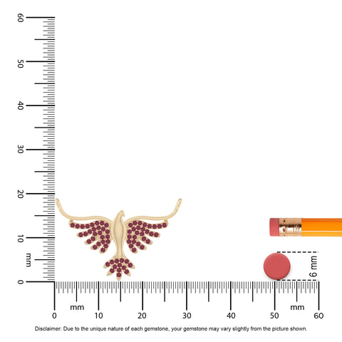 natural ruby phoenix eagle necklaces in yellow gold vermeil 